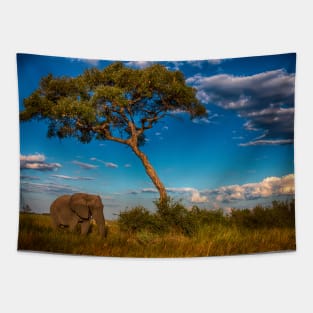 African Elephant in the Bush Tapestry