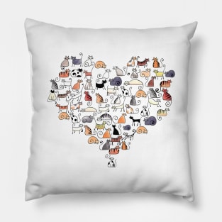 Heart Shaped Cats Pillow