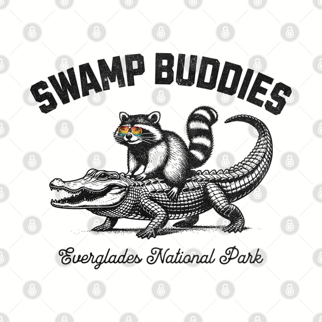 Swamp Buddies Raccoon Aligator Everglades National Park by susanne.haewss@googlemail.com