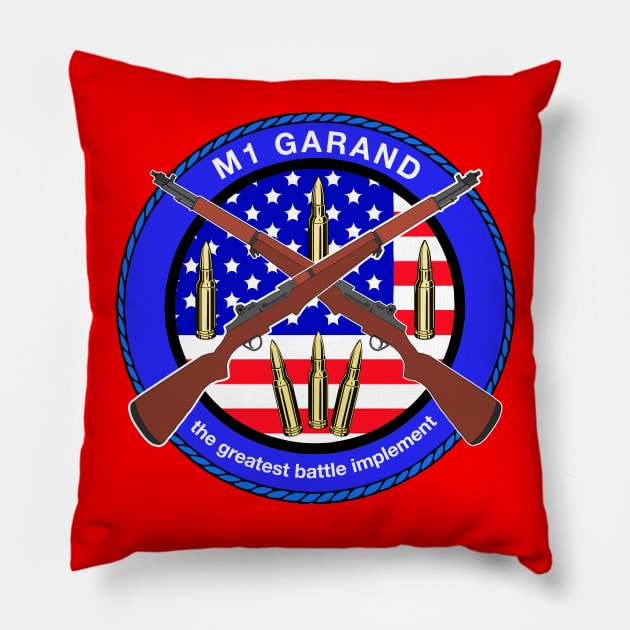 M1 GARAND LOGO Pillow by theanomalius_merch