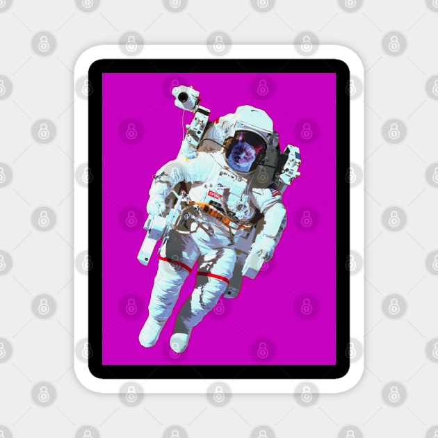 astronaut cat pop art Magnet by oryan80