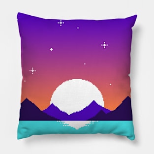 Nightfall Over The Sea. Pillow