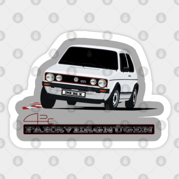 Vw Golf Mk1 Gti Fahrvergnugen Vw Aufkleber Teepublic De