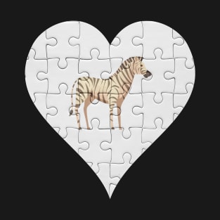 Jigsaw  Zebra Heart Design - Wild Animal Zebra T-Shirt