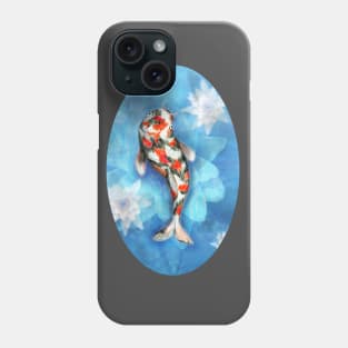 Koi carp with lotus flowers Phone Case