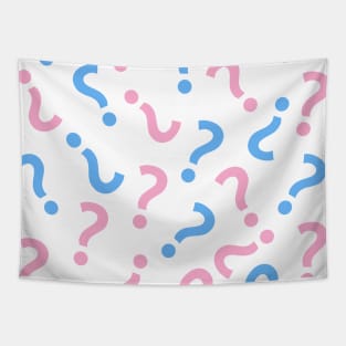 Question mark pink and blue Tapestry