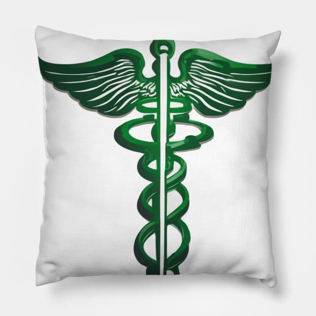 Caduceus Green Shadow Silhouette Anime Style Collection No. 200 Pillow by cornelliusy