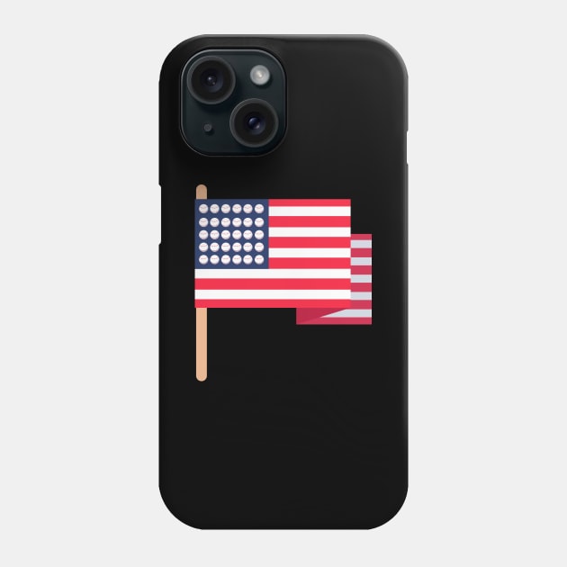 American Flag Baseball Shirt Patriotic USA 4th of July Gift Phone Case by Trendy_Designs