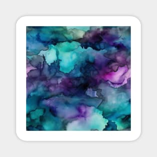 Ombre Watercolor Teal and Purple Magnet