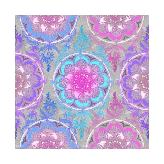 Pink, Purple and Turquoise Super Boho Medallions by micklyn