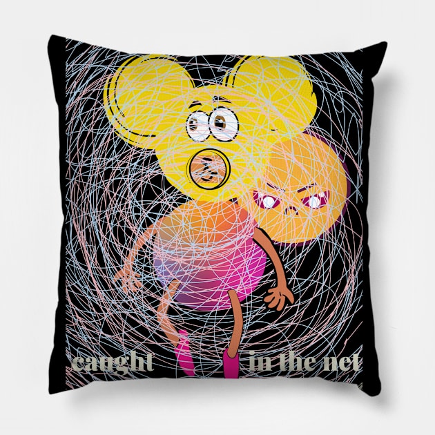 Caught in The Net Pillow by HMTC