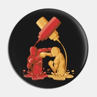 Ketchup vs. Mustard Epic Fight Boxing Fast Food Snack Bar Gift Pin