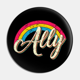 Ally pansexual vintage tshirt lgbt pride Pin