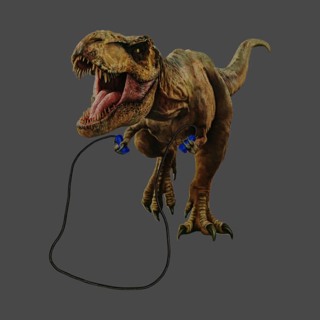 Funny T Rex Trying skipping rope, Sad Dinosaur by dukito