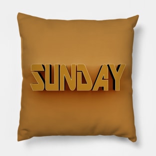 3D Text - Sunday Pillow