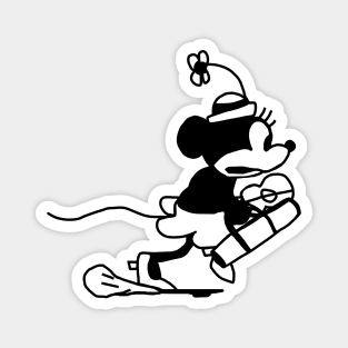 Steamboat Willie Running Cartoon Girl Mouse Magnet