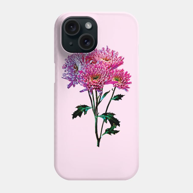 Chrysanthemums - Pink and Lavender Mums Phone Case by SusanSavad