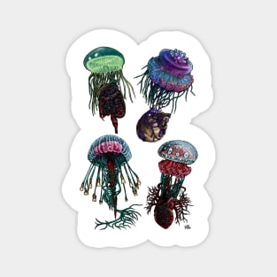 Four Weird Jellies Magnet