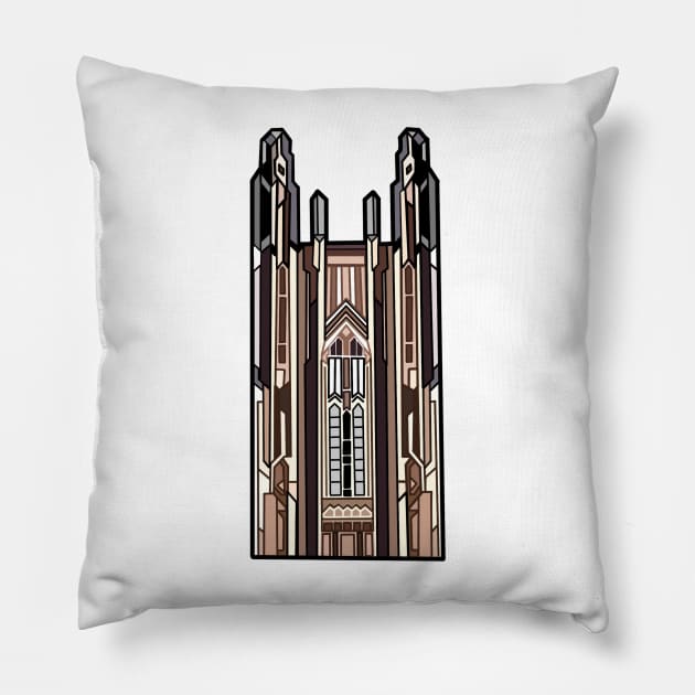 Wellesley College Galen Stone Tower Pillow by avadoodle