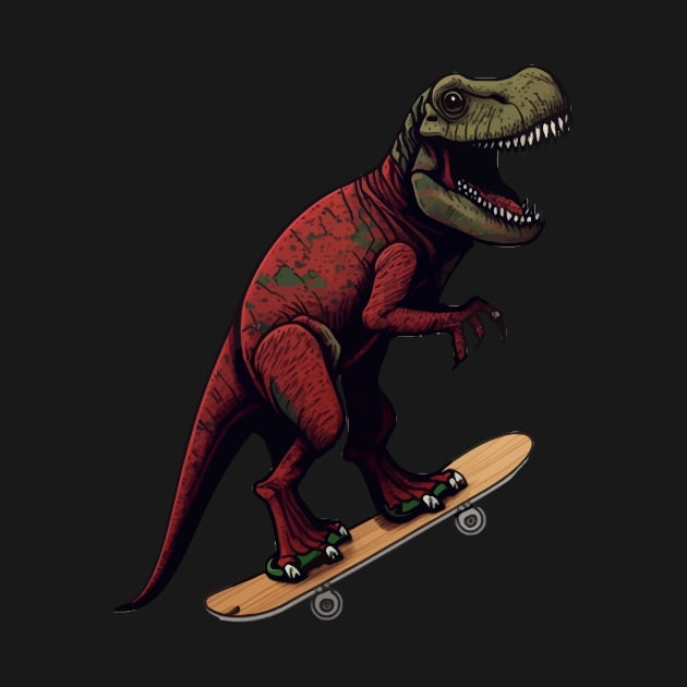 dinosaur skating Trex by K3rst