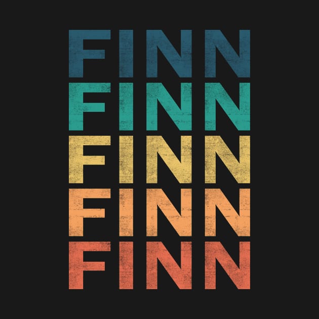 Finn Name T Shirt - Finn Vintage Retro Name Gift Item Tee by henrietacharthadfield