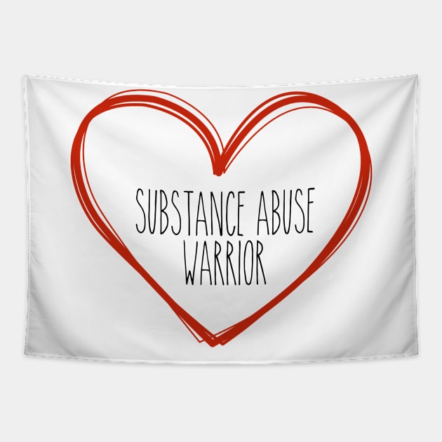 Substance Abuse Warrior Heart Support Tapestry by MerchAndrey