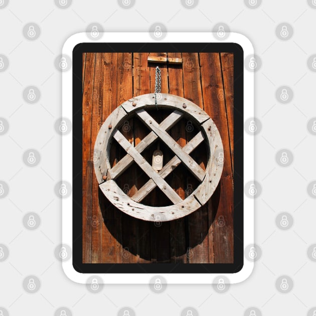 Antique Wooden Wheel Magnet by jojobob