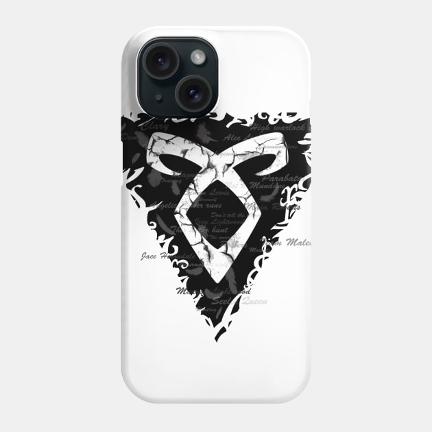 Shadowhunters rune / The mortal instruments - Angelic power rune feathers and words - Clary, Alec, Jace, Izzy, Magnus - Mundane Phone Case by Vane22april