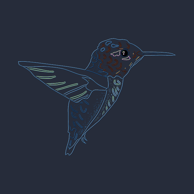 Hummingbird Line Art Design by PhotoArts