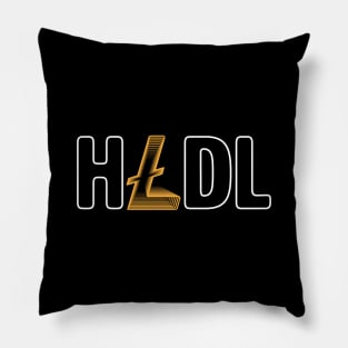 Hodl Litecoin gold modern typography art gift Pillow