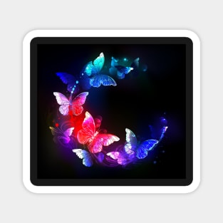 Neon Night Butterflies Magnet