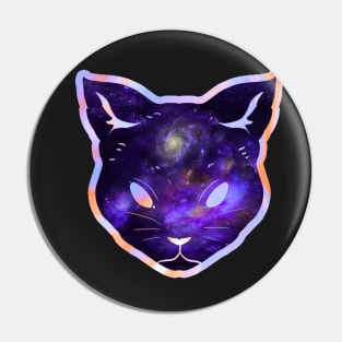 Cosmos iridescent milky way space cat Pin