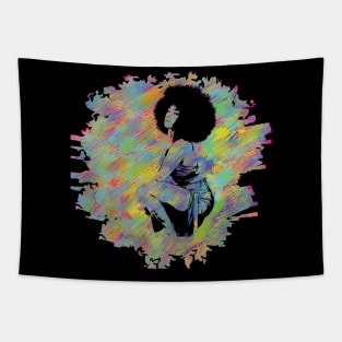 Watercolor beautiful afro Tapestry