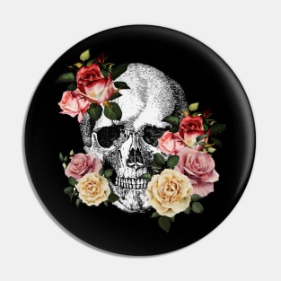 Sage Tribe Skull With roses Pin