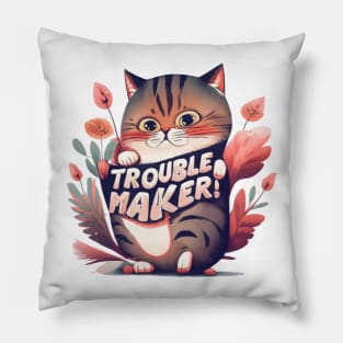 Cute Cat Troublemaker Pillow