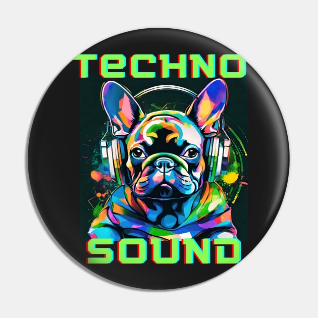 Techno Sound - French Bulldog Pin by 617406