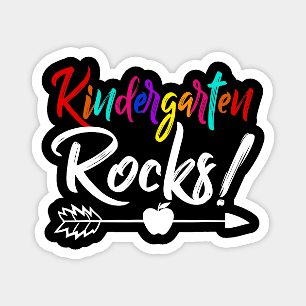 Kindergarten Rocks! Teacher Shirt Gift Funny Back To School Magnet by Fowlerbg