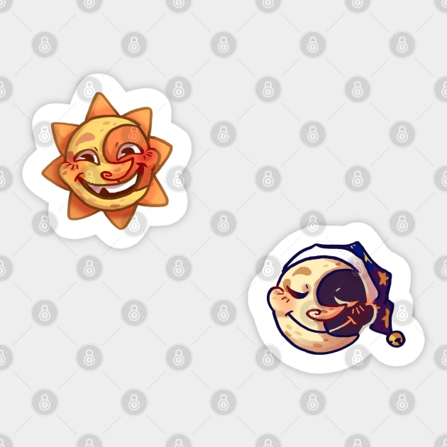 Sun & Moon Animatronics Sticker for Sale by MtnDew3301