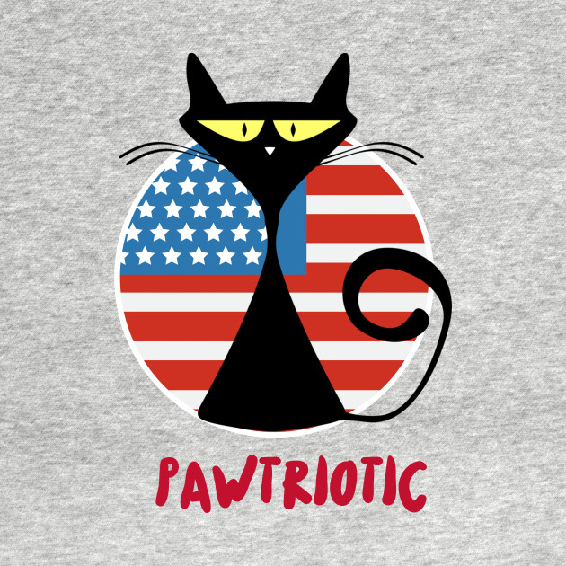 Disover 4th of July Cat Pawtriotic Design - 4th Of July Cat - T-Shirt