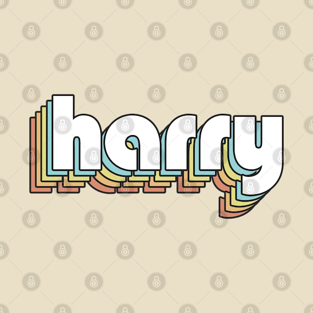 Harry Retro Rainbow Typography Faded Style by Paxnotods