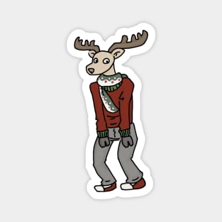 christmas reindeer with a scarf Magnet