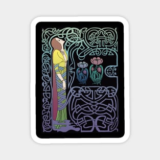 Celtic Lady (blue on black) Magnet