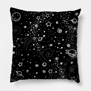 black and white galaxy Pillow