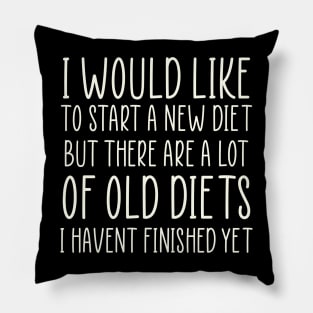 Diet Meme Sarcastic Weightloss Fasting Gym Workout Fitness Pillow