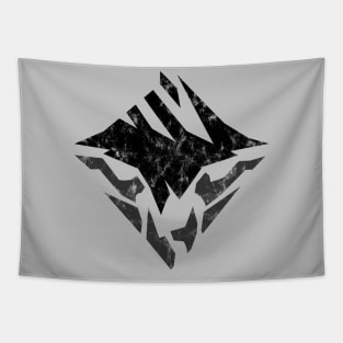 Dauntless Black Distressed Emblem Logo Tapestry