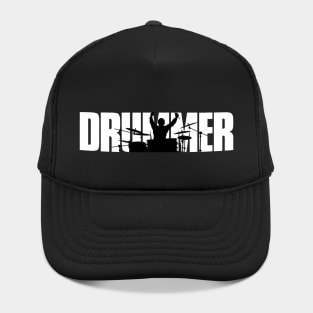 Drummer Silhouette Playing Drums Art Hat