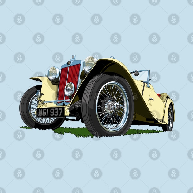 1937 MG Midget in cream by candcretro