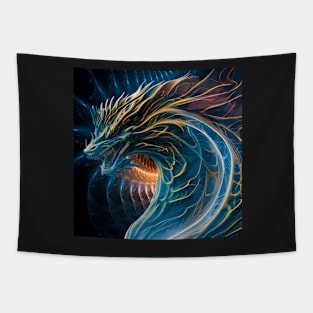 Fractal blue dragon Tapestry