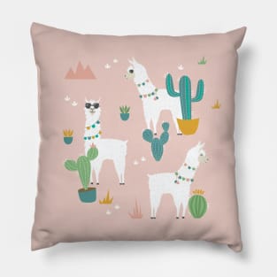 Summer Llama Pattern Pillow