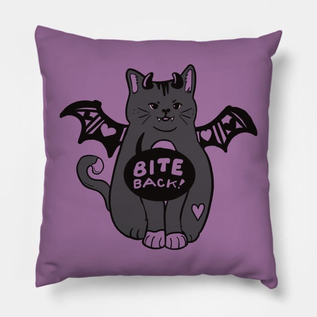 Bite Back! Pillow by Liberal Jane Illustration